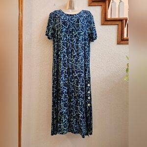 Batik Bali Blue Midi Dress Size S